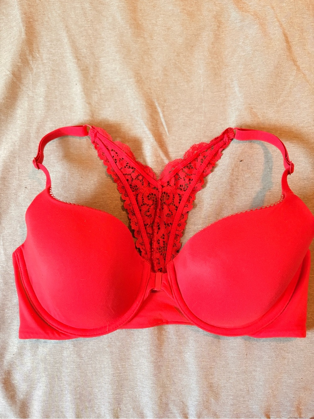 Victoria's Secret Red Lace Racerback T-Shirt Bra